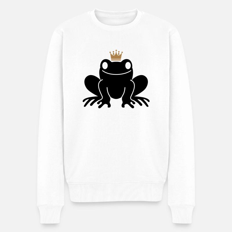 Froschkönig - Männer Premium Bio Pullover - Weiß