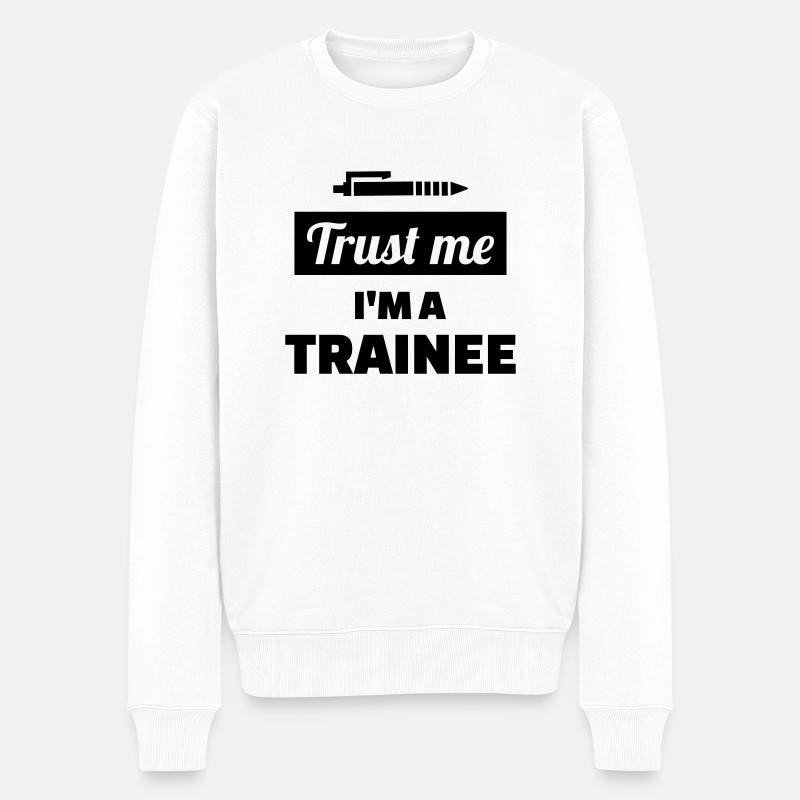 Trainee - Männer Premium Bio Pullover - Weiß