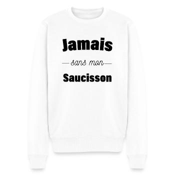 Jamais sans mon saucisson - Pull Premium bio Homme - blanc - Devant - Thijin (182cm)