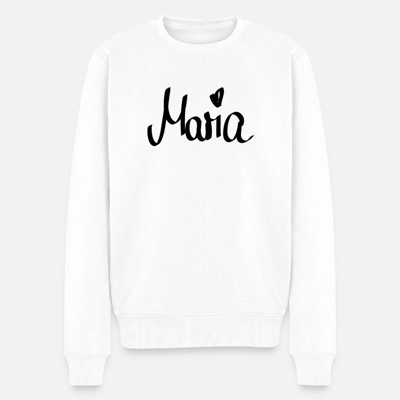 maria - Männer Premium Bio Pullover - Weiß