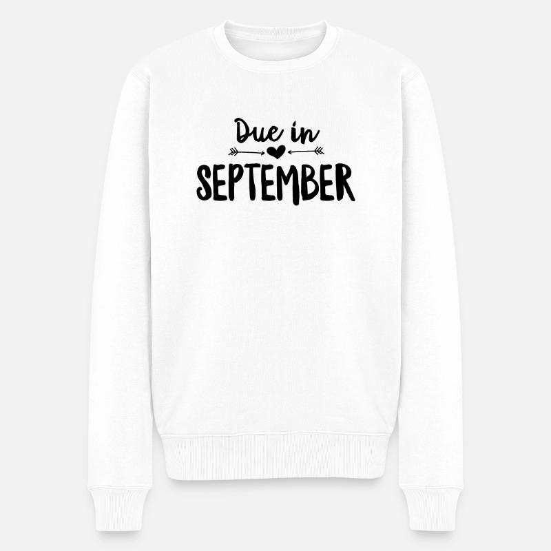 Fällig im September - Männer Premium Bio Pullover - Weiß