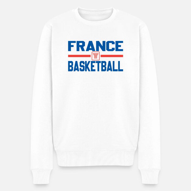 France Basket-ball - Pull Premium bio Homme - blanc
