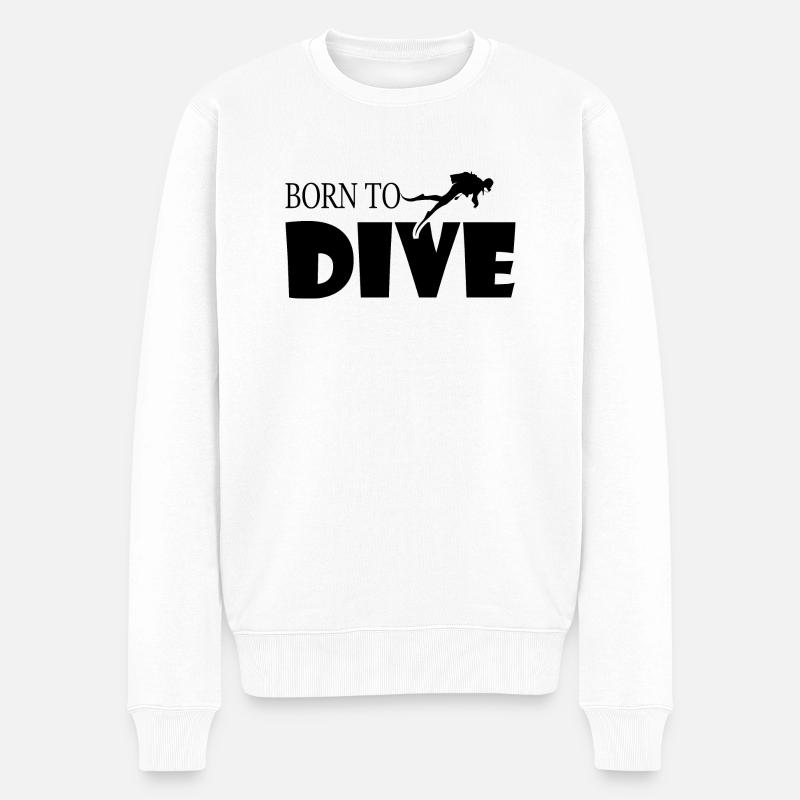 Diving Dive Dive - Men's Premium Organic Jumper - white