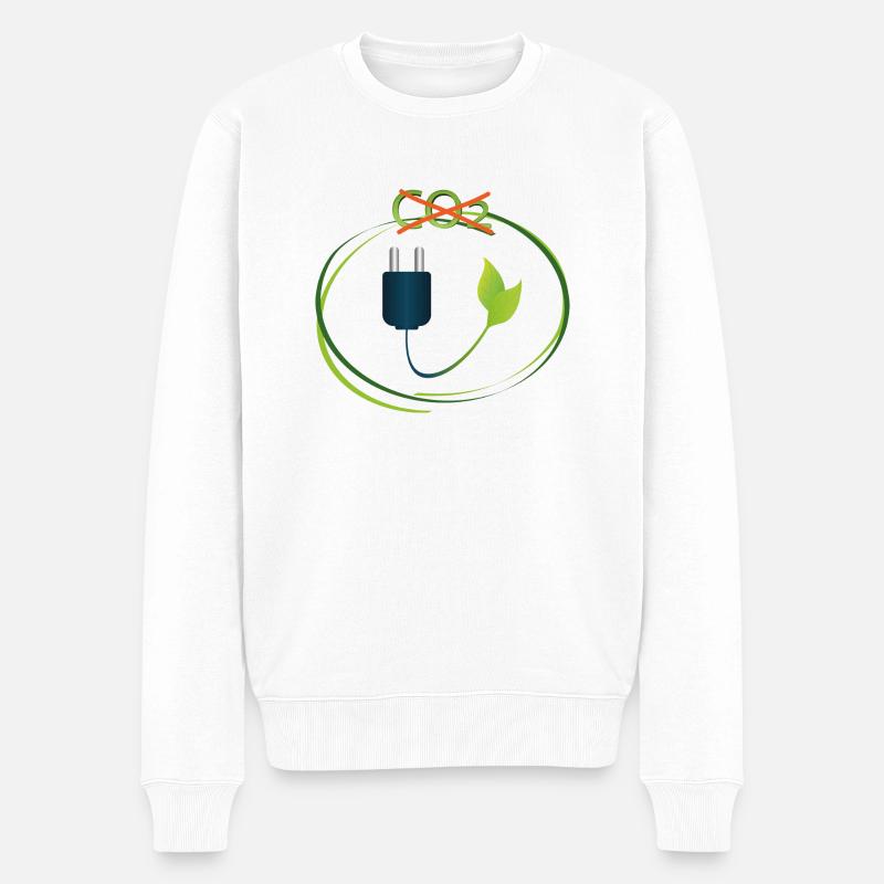Ohne CO2 - Männer Premium Bio Pullover - Weiß