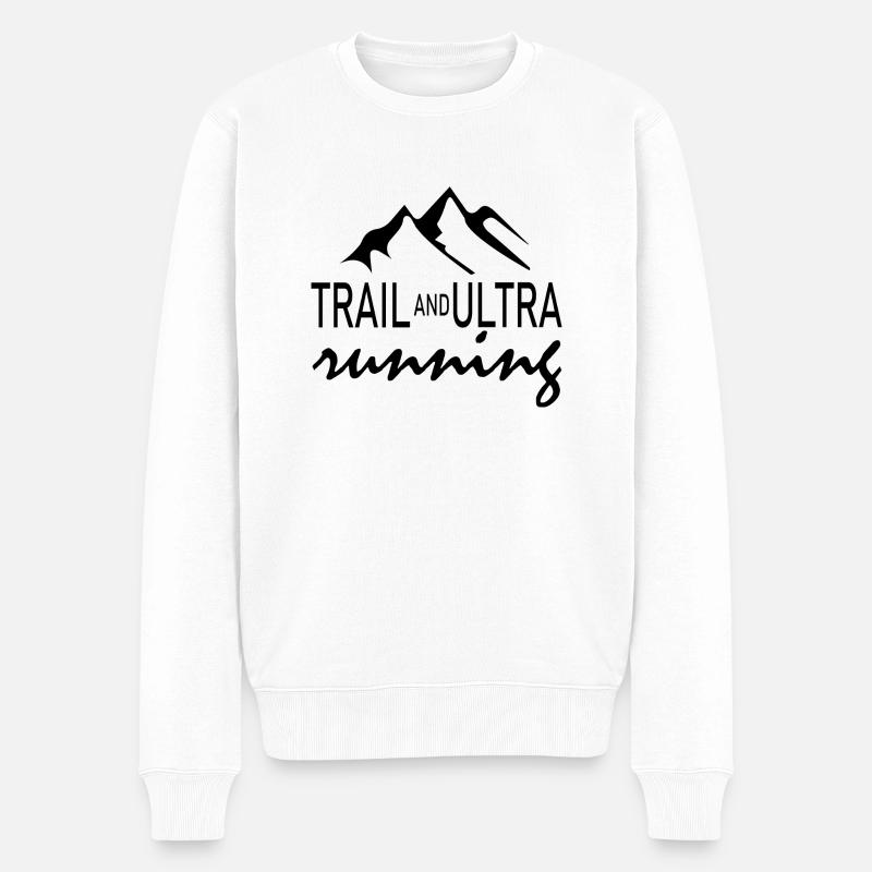 Marathon Running Run jogging - Männer Premium Bio Pullover - Weiß