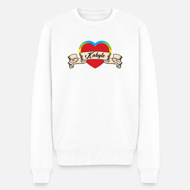 Kabylisch - Männer Premium Bio Pullover - Weiß