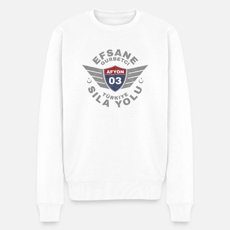 Afyon - Männer Premium Bio Pullover - Weiß