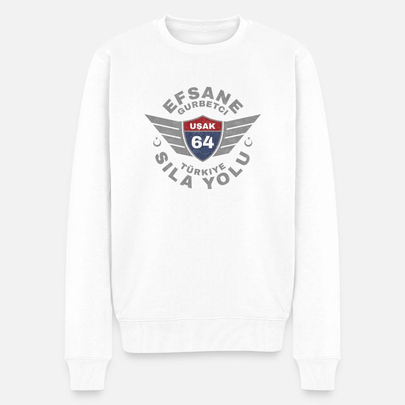 Uşak - Männer Premium Bio Pullover - Weiß