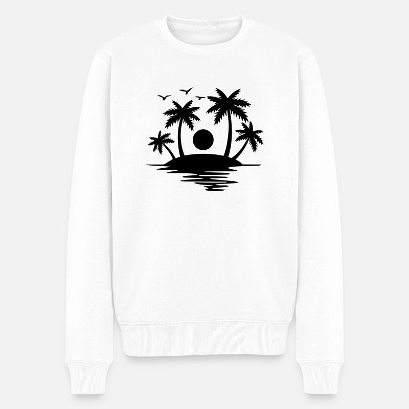Insel Paradise - Männer Premium Bio Pullover - Weiß