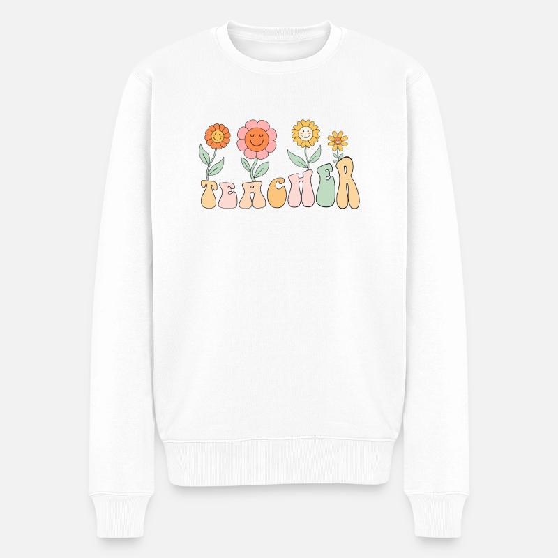 Professeur de fleurs groovy - Pull Premium bio Homme - blanc