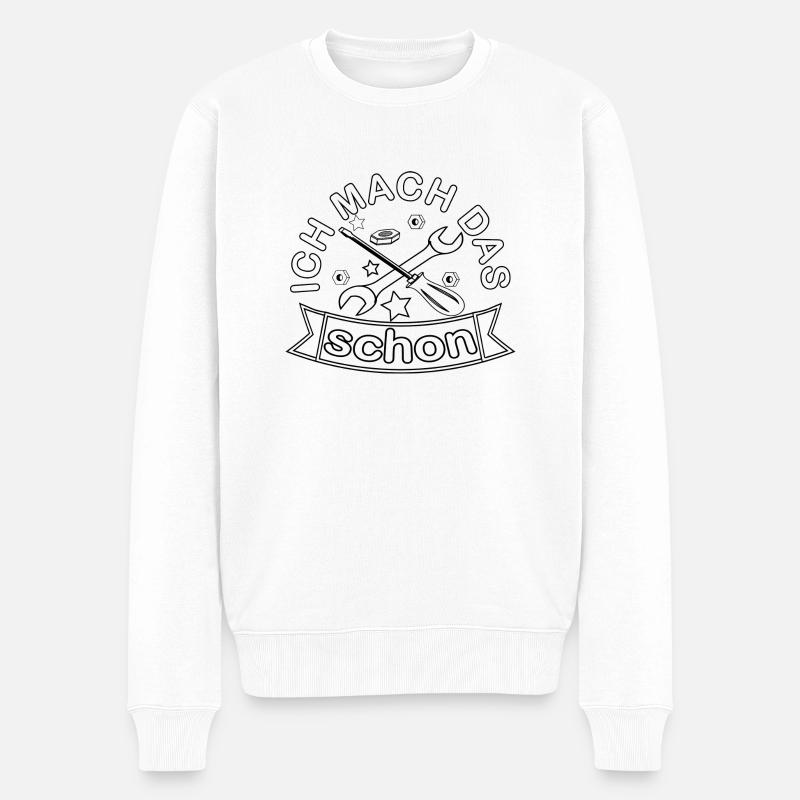 Ich mach das schon Macher Alleskönner Väter Super - Männer Premium Bio Pullover - Weiß