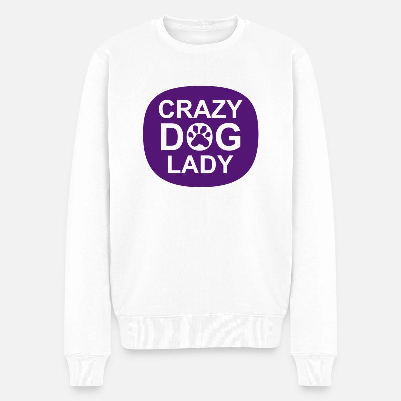 Citation de Crazy Dog Lady - Pull Premium bio Homme - blanc