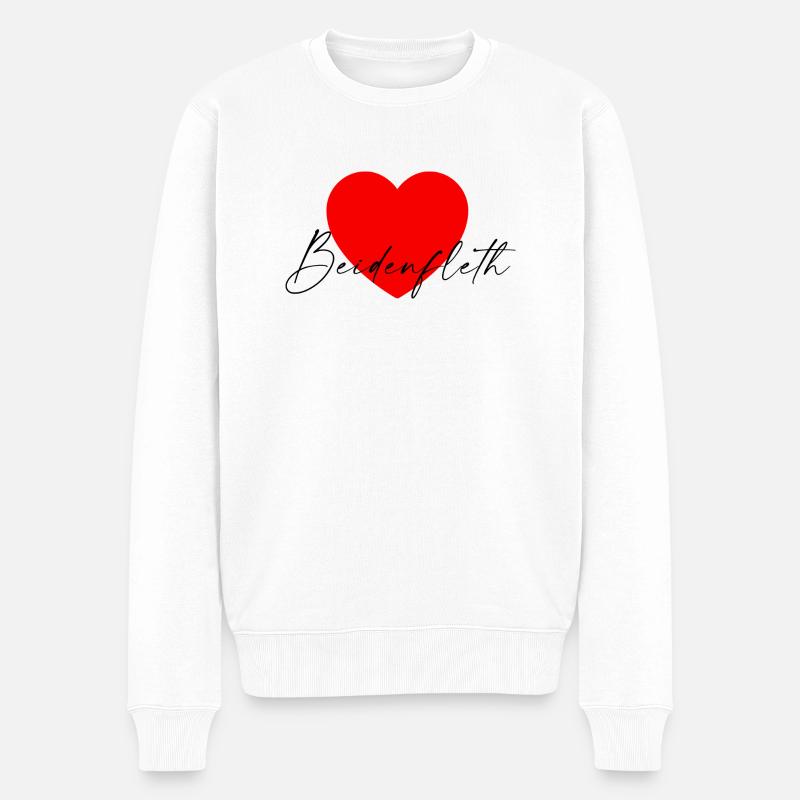 i Love Beidenfleth - Männer Premium Bio Pullover - Weiß