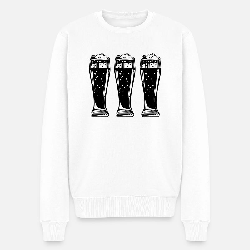 Bière - Pull Premium bio Homme - blanc