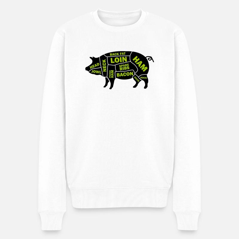 pig - Männer Premium Bio Pullover - Weiß