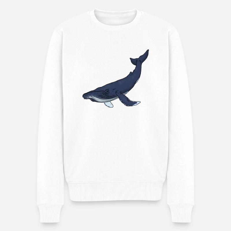 Couleur baleine bleue - Pull Premium bio Homme - blanc