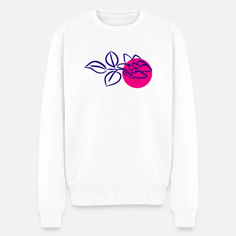Flower Blume Pflanze - Männer Premium Bio Pullover - Weiß