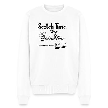 Scotch Time Design - AlcoholicBeverage - Männer Premium Bio Pullover - Weiß - Vorne - Thijin (182cm)