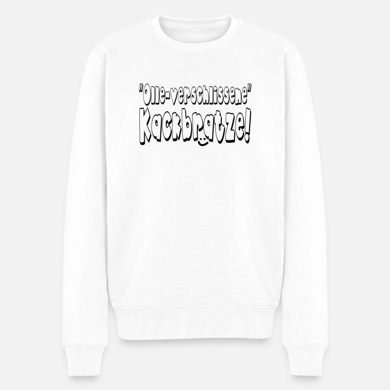 verschlissene kackbrat - Männer Premium Bio Pullover - Weiß