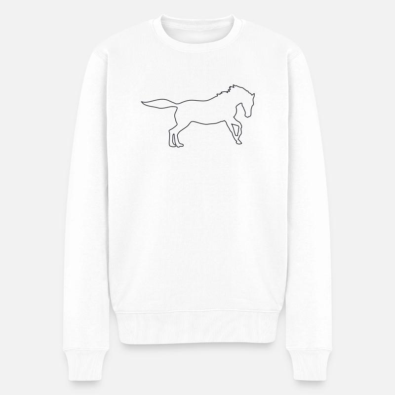 pferd - Männer Premium Bio Pullover - Weiß