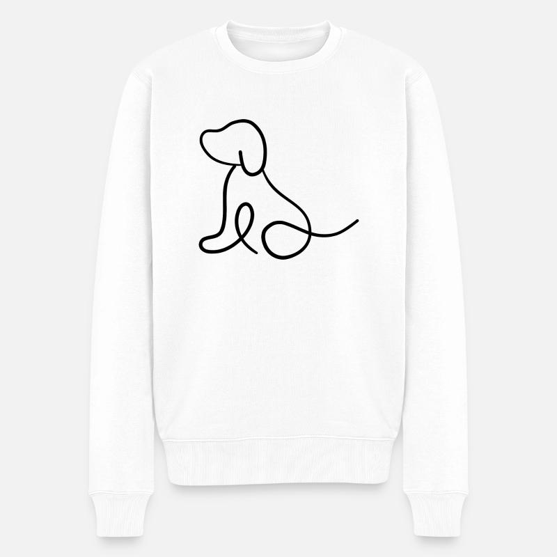 Hund - Abstrakt - Männer Premium Bio Pullover - Weiß