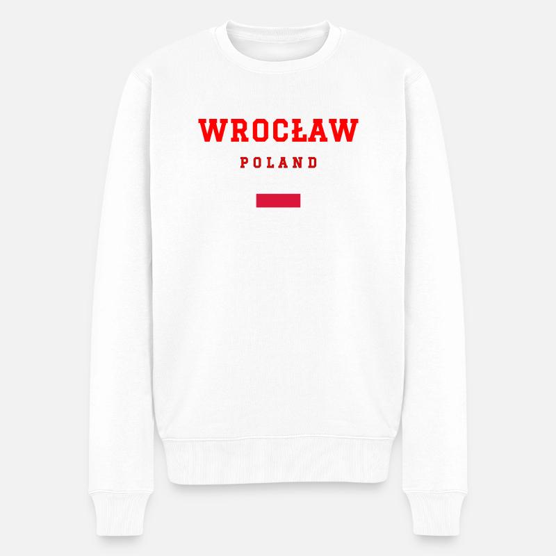 Wroclaw, Pologne - Pull Premium bio Homme - blanc