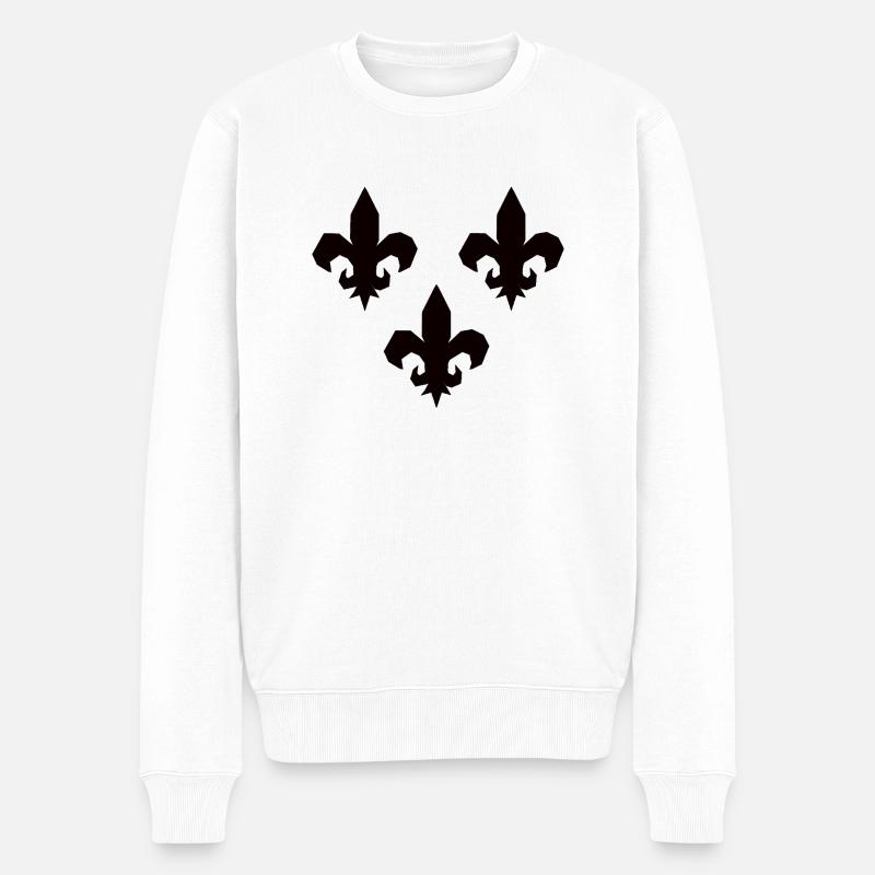 Fleurs de lys - Pull Premium bio Homme - blanc