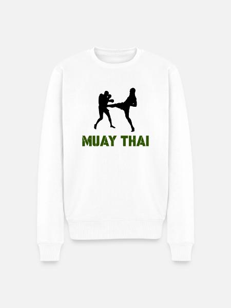 Muay Thai 1 - Men's Premium Organic Jumper - white