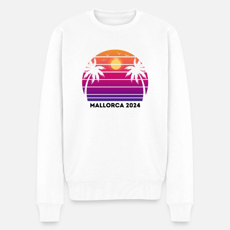 Mallorca 2024 - Männer Premium Bio Pullover - Weiß