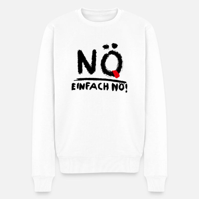 NÖ nein - Männer Premium Bio Pullover - Weiß