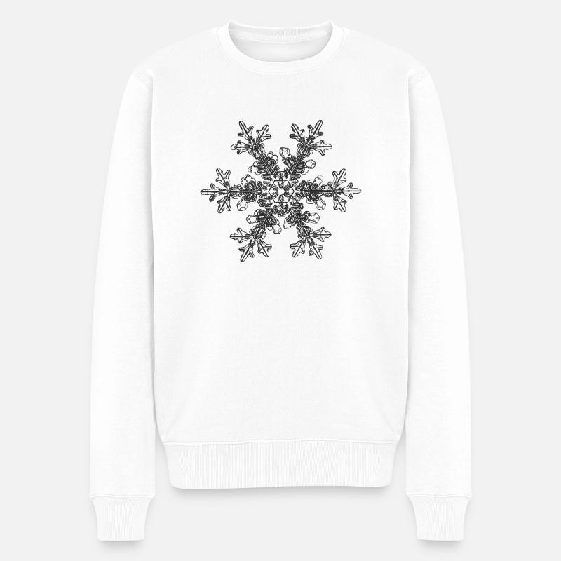 snowflake 7 black - Männer Premium Bio Pullover - Weiß