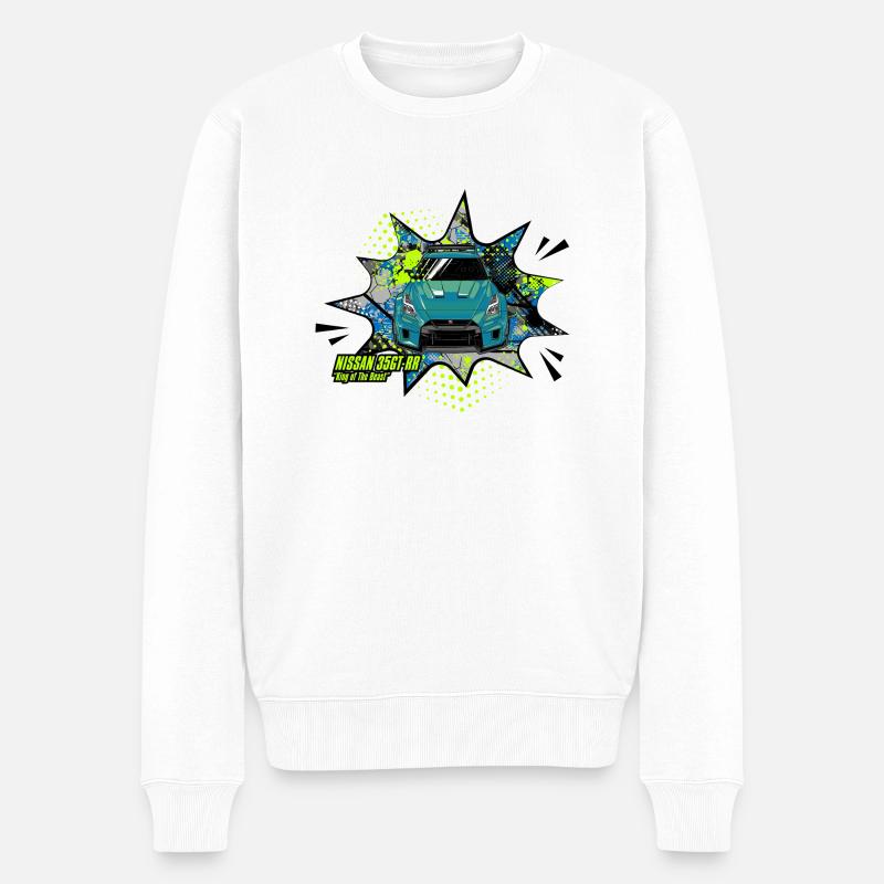 gtr front bubble - Männer Premium Bio Pullover - Weiß