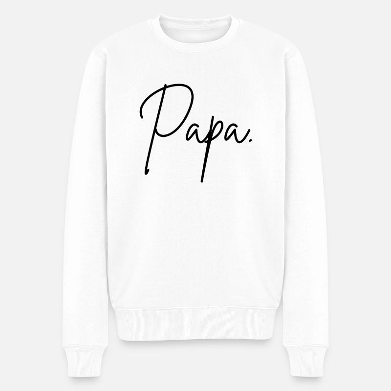 Papa - Männer Premium Bio Pullover - Weiß
