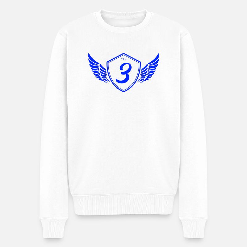 wappen 3 - Männer Premium Bio Pullover - Weiß