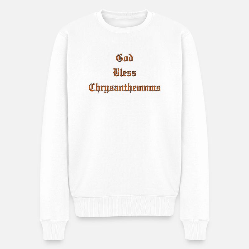 GodBlessChrysanthemums - Männer Premium Bio Pullover - Weiß