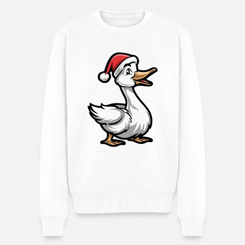 Gans Weihnachten - Männer Premium Bio Pullover - Weiß