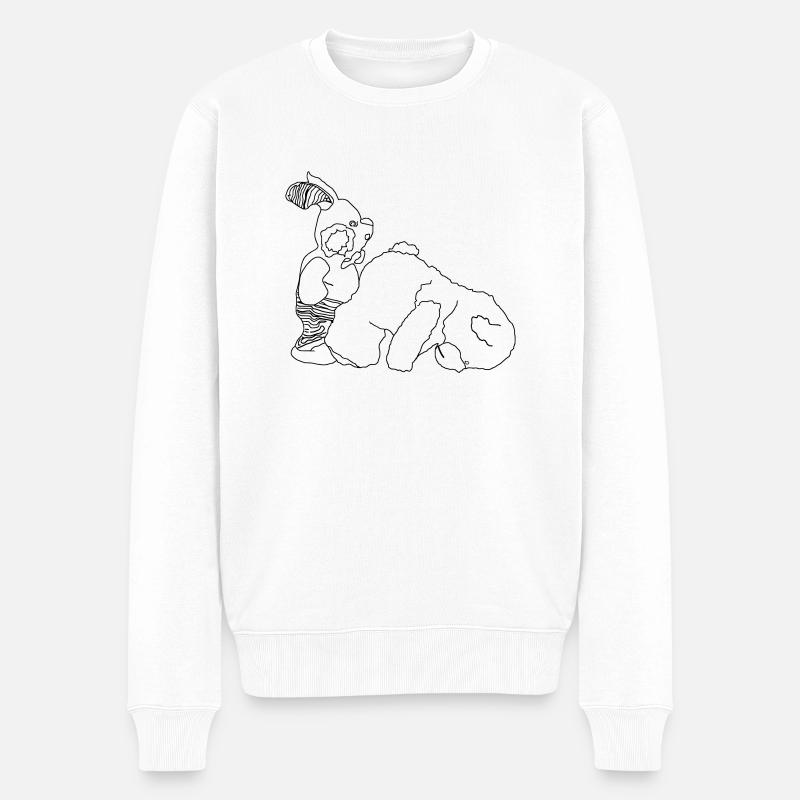 lapin ourson - Pull Premium bio Homme - blanc