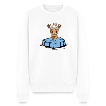 Reh Eisscholle - Männer Premium Bio Pullover - Weiß - Vorne - Thijin (182cm)