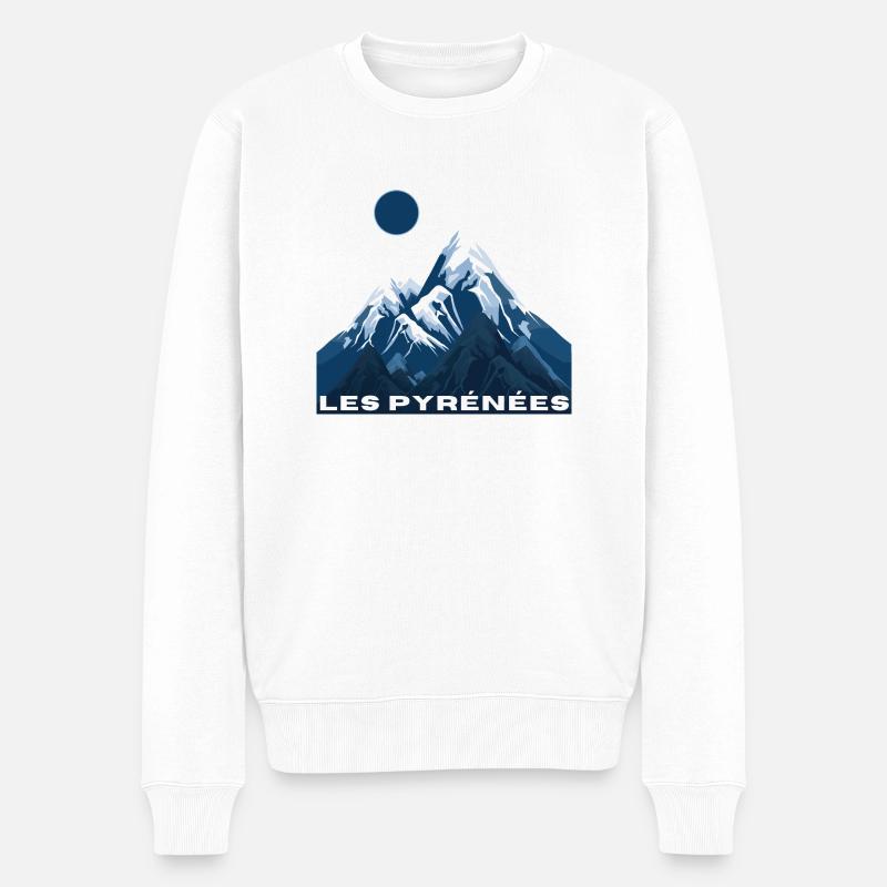 Les Pyrénées - idée cadeau - Pull Premium bio Homme - blanc