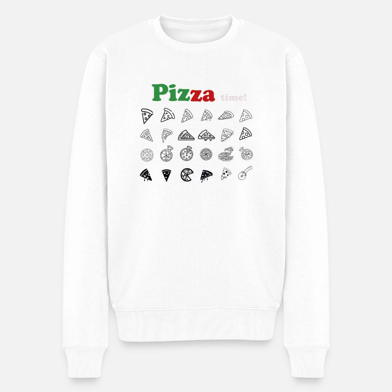 Pizza time! - Männer Premium Bio Pullover - Weiß