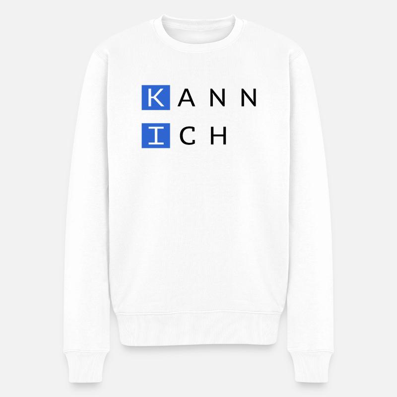 KI = Kann Ich - Männer Premium Bio Pullover - Weiß
