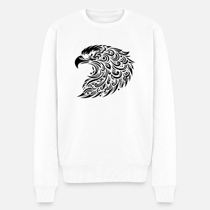Tête d'aigle royal - Pull Premium bio Homme - blanc