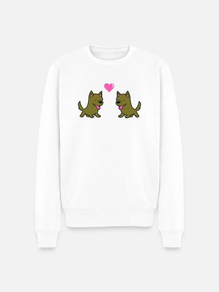 hund comic liebe - Männer Premium Bio Pullover - Weiß