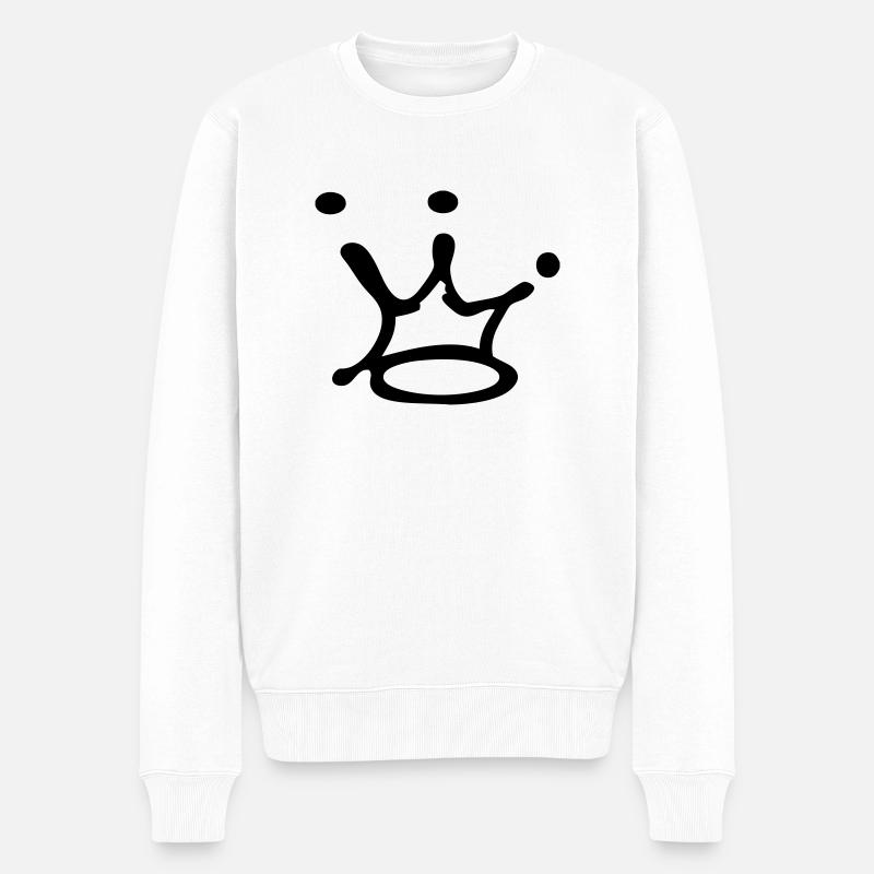 Krone - Männer Premium Bio Pullover - Weiß