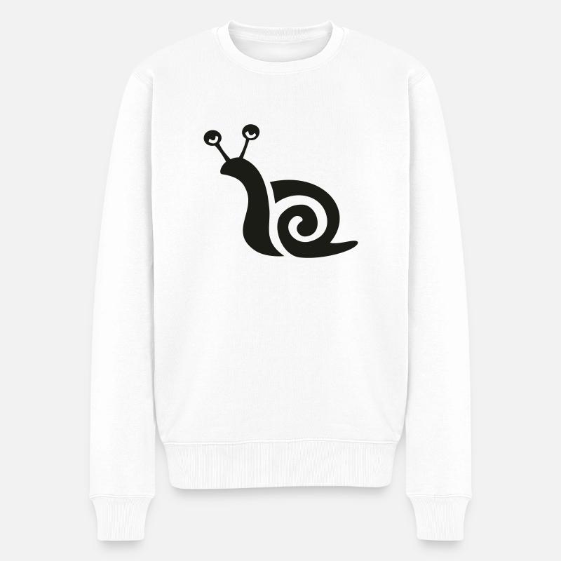 schnecke - Männer Premium Bio Pullover - Weiß