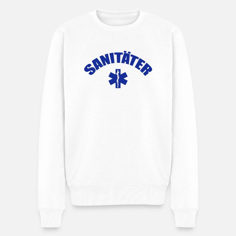 Sanitäter - Männer Premium Bio Pullover - Weiß
