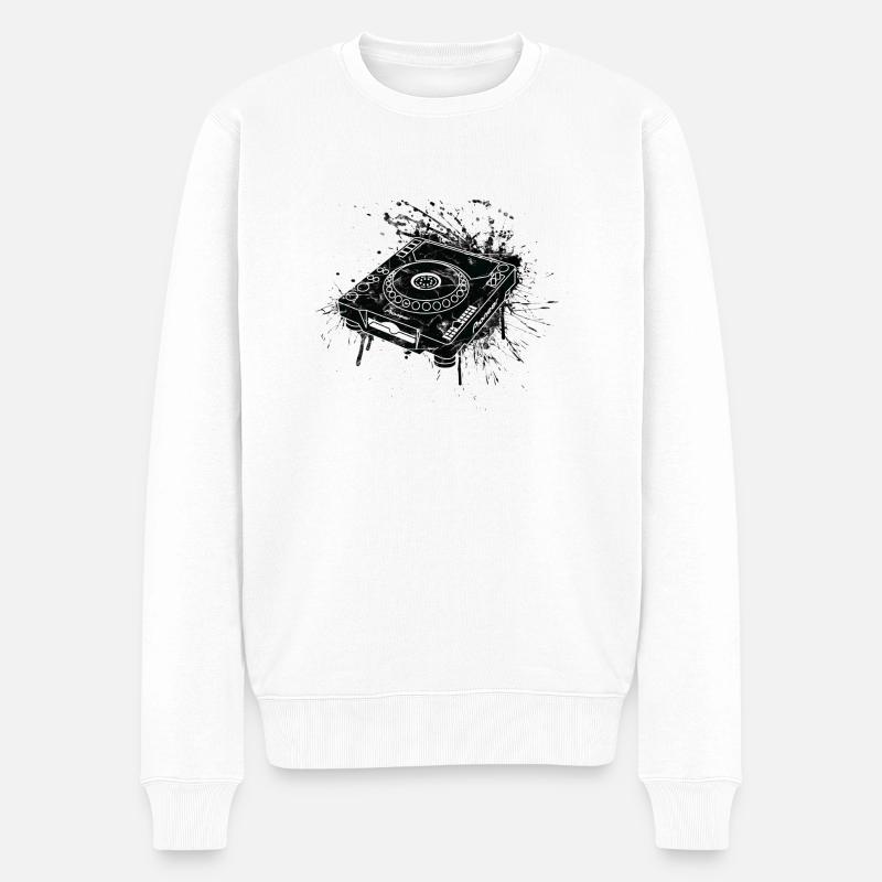 CDJ 1000 Graffiti DJ - Pull Premium bio Homme - blanc