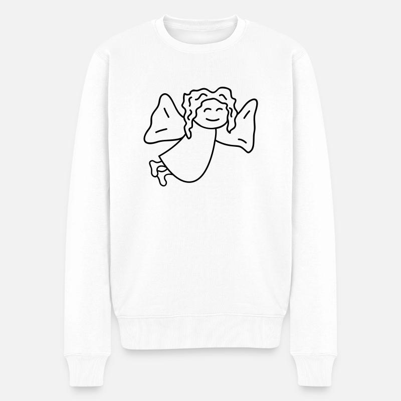Engel - Männer Premium Bio Pullover - Weiß