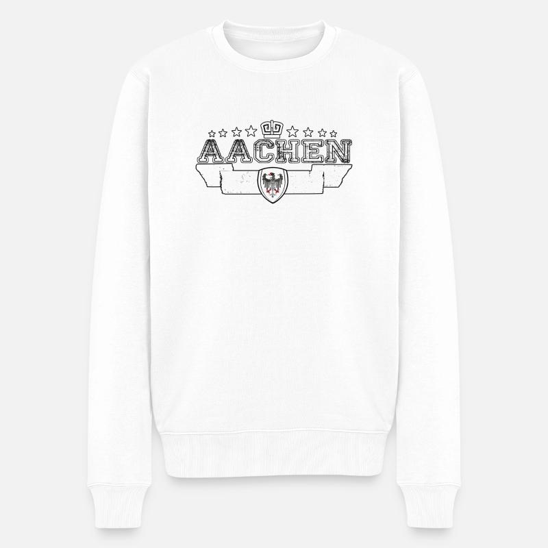 Aachen - Männer Premium Bio Pullover - Weiß