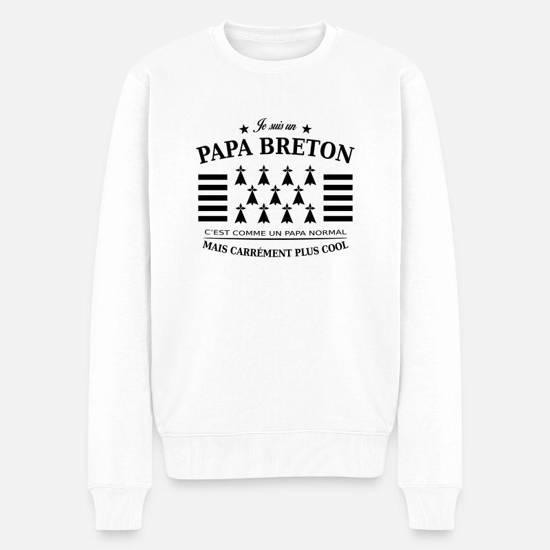 papa breton - Pull Premium bio Homme - blanc